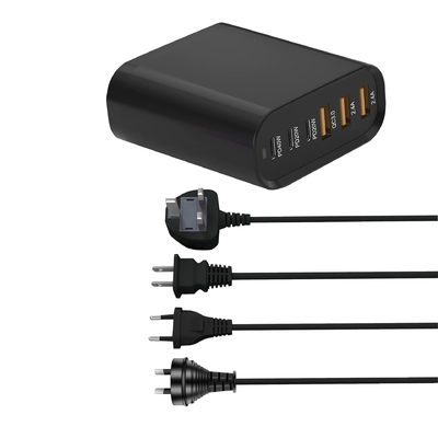 High-Power 155W GaN Multi-Plug USB A+C Charger: Fast Charging With Universal Travel Adapter