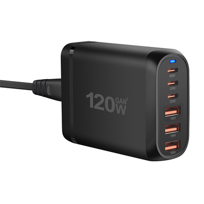 New 200W Gan PD Adapter Charger 4 Type C+2 USB a With Powerful 100W USB C Port Super Fast Charging Hub