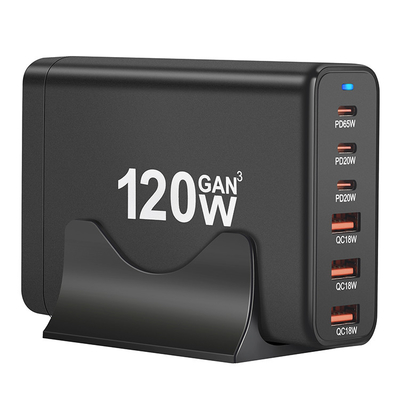 Hot US EU UK AU Multiport USB C PD Fast Charging Wall Charger 120W GaN 6 Port 3 USB C 3 USB a for iPhone Android Mobile