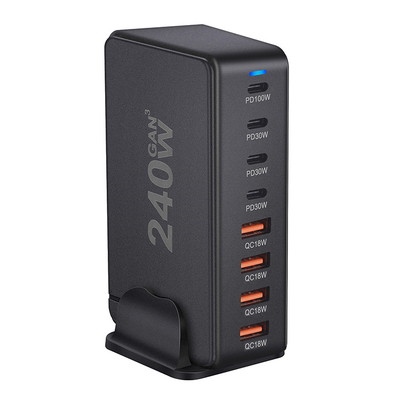 240w Gan Charger Multi Port Pd Pps Qc4.0 Usb Type C Desktop Fast Charger Station for I Phone Macbook Laptop Ipad