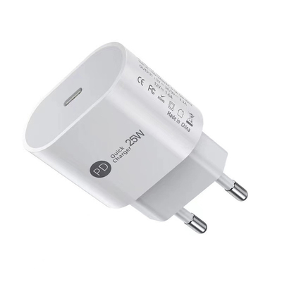 High Quality Single Type C Mobile Phone Adapter Pd 25w Fast Charging Wall Charger for I Phone