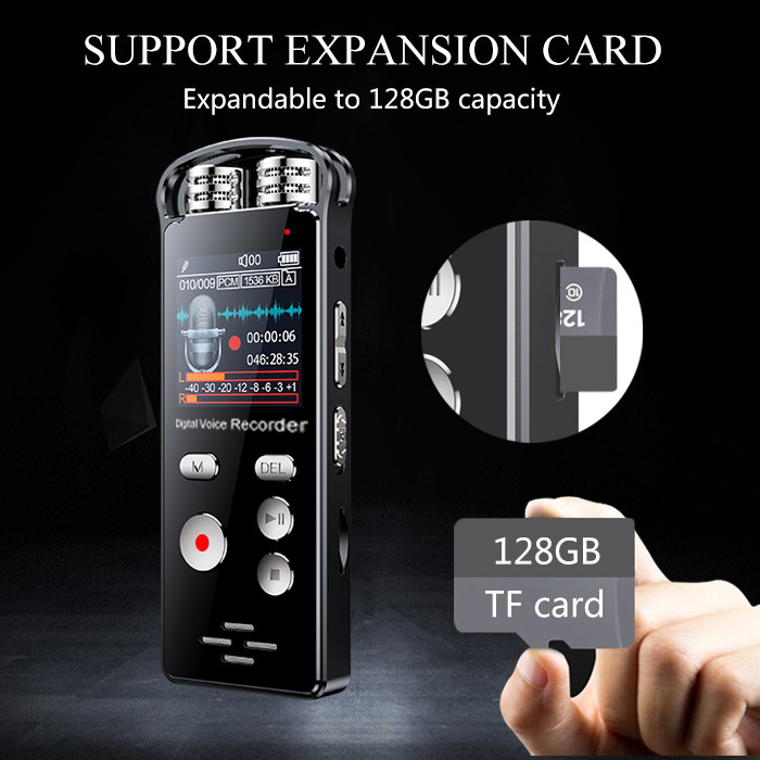 8GB USB LCD Digital Voice Recorder with 1536kbps Multifunction Supports MP3 Player and Dictaphone Records in WAV REC Format