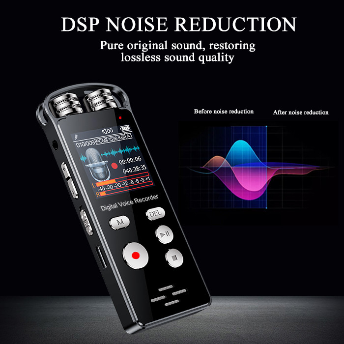 8GB USB LCD Digital Voice Recorder with 1536kbps Multifunction Supports MP3 Player and Dictaphone Records in WAV REC Format