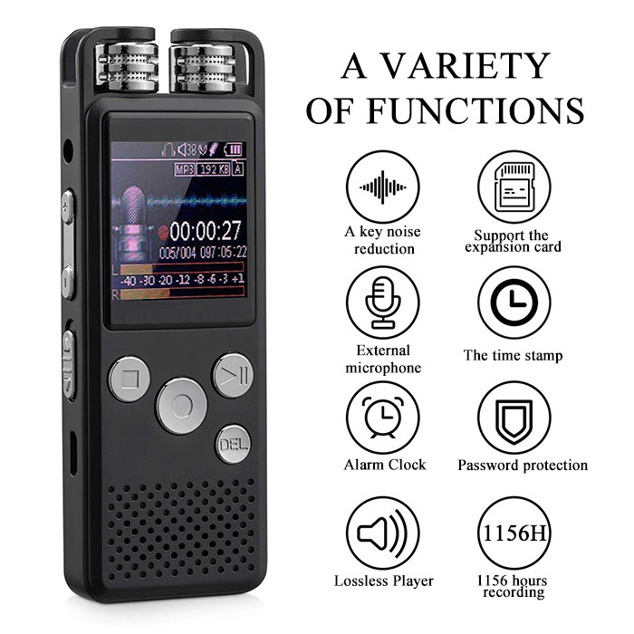 30Hours Long Distance Voice Recorder X169 Professional HD Small Voice Recording