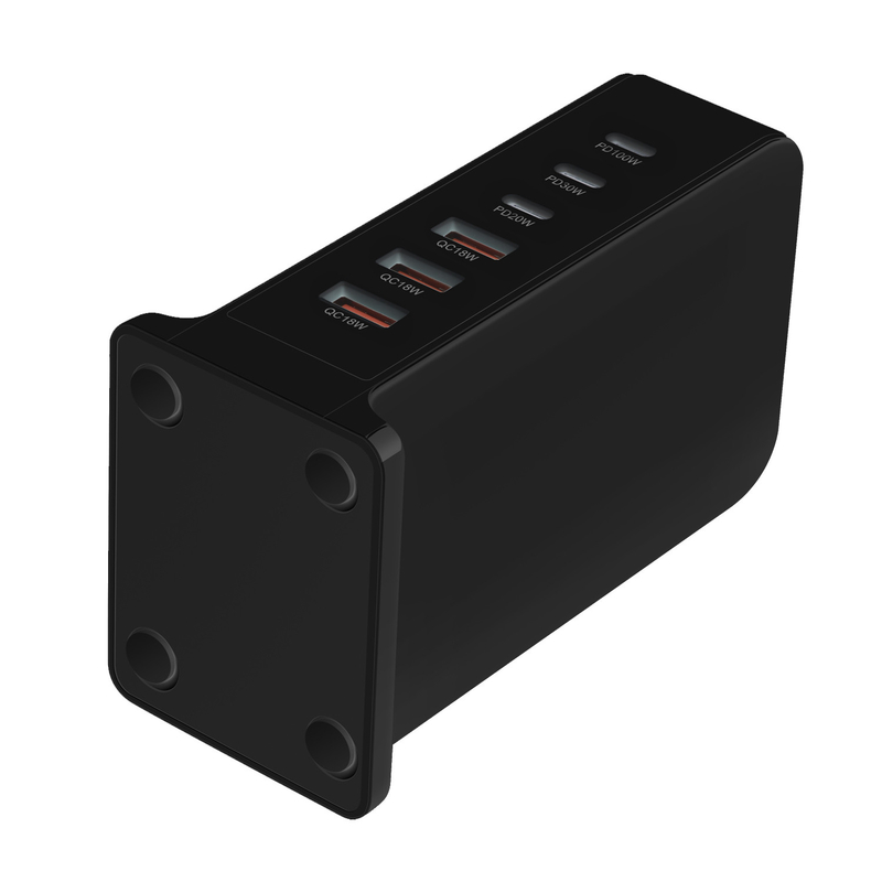 XZH Factory 168W GaN Fast Charger 6 Port Mobile Phone Desktop Multiport Charger USB and Type C Charging Station