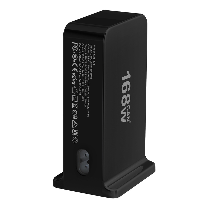 XZH Factory 168W GaN Fast Charger 6 Port Mobile Phone Desktop Multiport Charger USB and Type C Charging Station