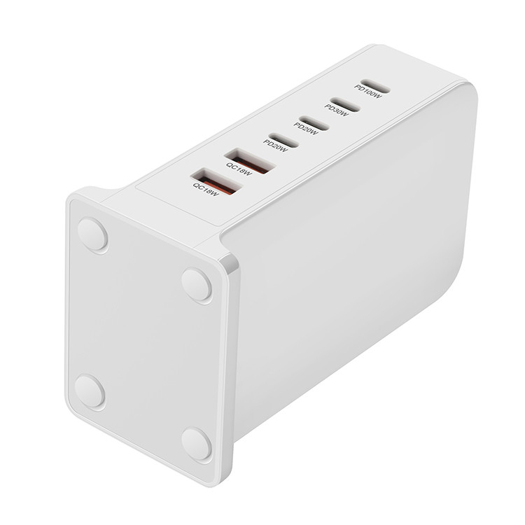 PD GaN Fast Charger 200W 6 Port Mobile Phone Desktop Multiport Charger USB TYPE C Charging Station for Cellphone Laptop