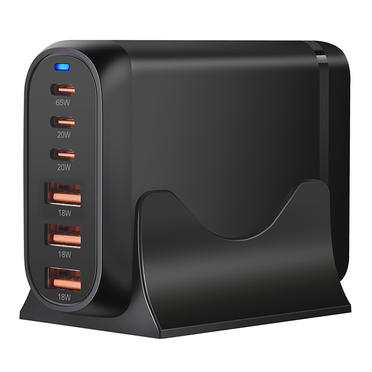 New 200W Gan PD Adapter Charger 4 Type C+2 USB a With Powerful 100W USB C Port Super Fast Charging Hub