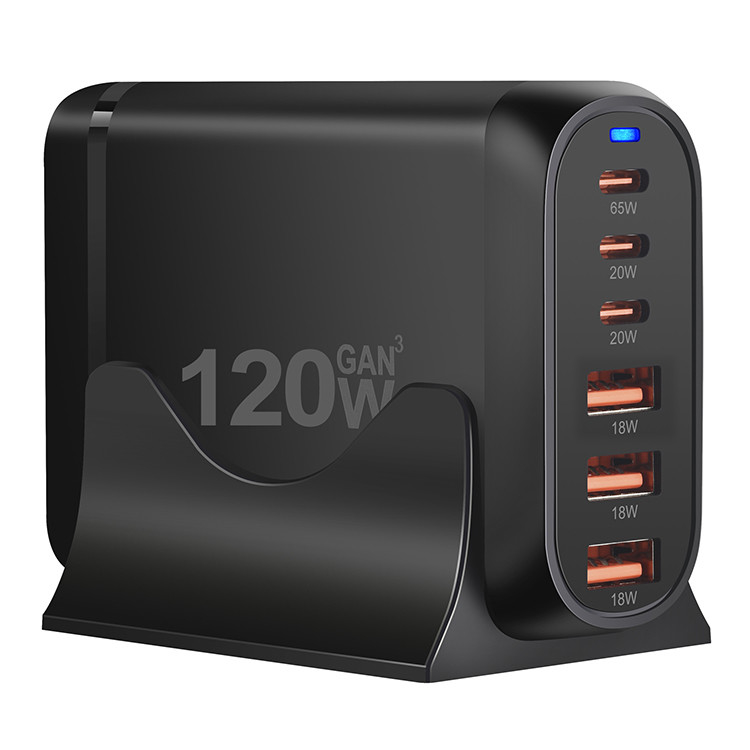 New 200W Gan PD Adapter Charger 4 Type C+2 USB a With Powerful 100W USB C Port Super Fast Charging Hub
