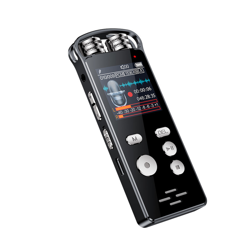 Professional Mini Audio Recorder Voice Activated Digital Voice Recorder Microphones Noise Reduction Multi-language Menu