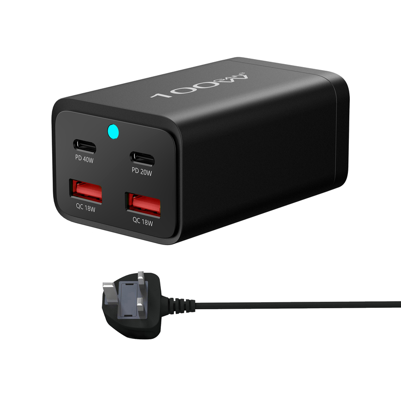 100W PD Fast Charger EU US UK 2 Type-c 3 USB Port Multiple Output Adapter Mobile Phone Travel Wall Charger