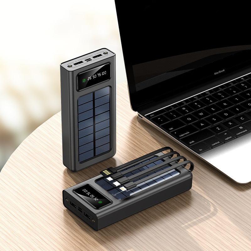 OEM logo 50000mAh Powerbank Larger Capacity Power Bank Portable 100000mAh Power Banks Super Capacity Charger With Cable