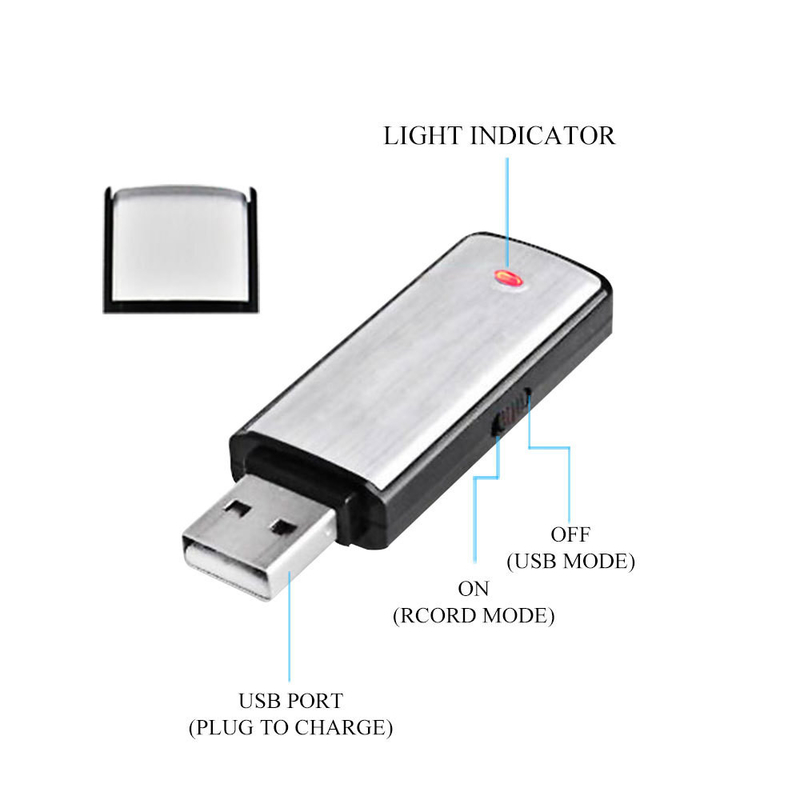8GB Digital Voice Recorder With Lithium Battery Multi-Function Supports MP3 Player & WAV REC Music USB Disk Voice Recorder