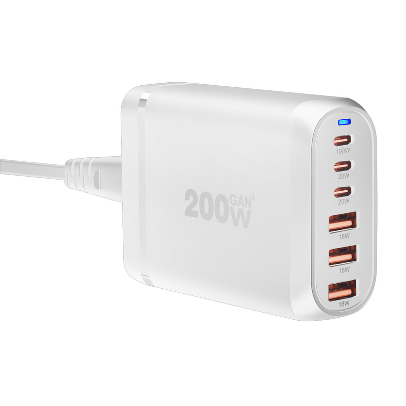 High Quality 200W Desktop Charger New 3A3C Port Multifunctional Desktop PD Charger Multi-Function Adapter
