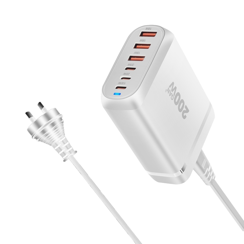 High Quality 200W Desktop Charger New 3A3C Port Multifunctional Desktop PD Charger Multi-Function Adapter
