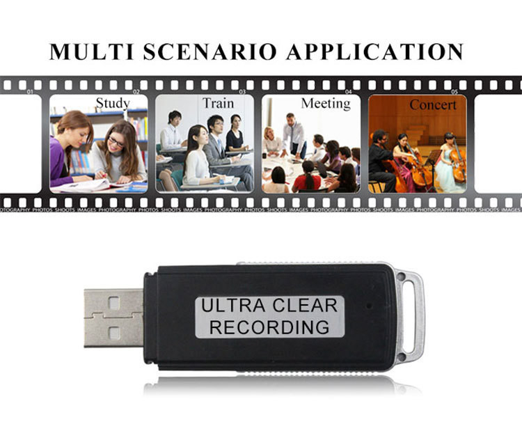 Professional Portable USB Recording Device One-Key Recording Flash Drive With Digital Audio Formats MP3 WAV REC