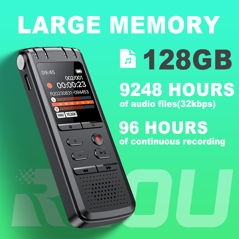 New Product 128gb Voice Activated Recorder with 4 in 1 Interface 9248 Hours Noise Canceling Device Digital Voice Recorder
