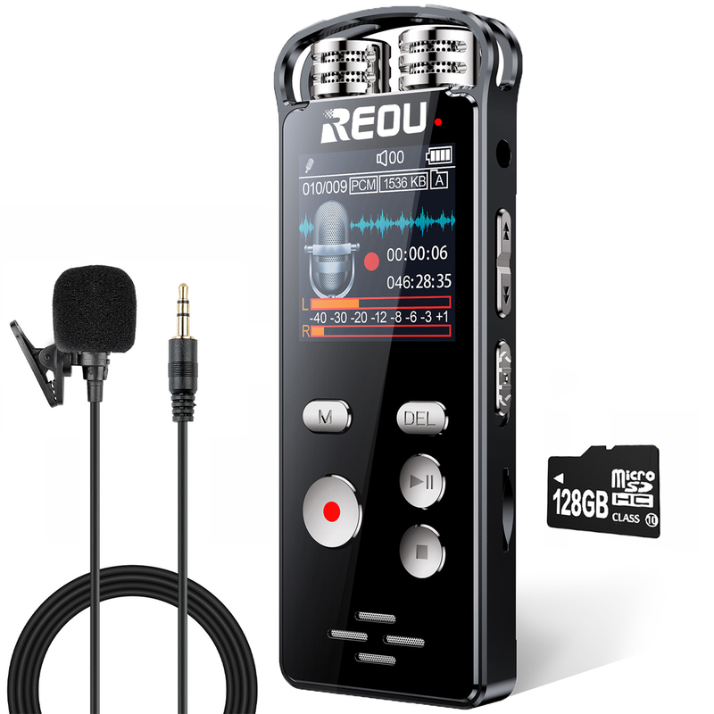 AI Denoise Mini Audio Recorder Dictaphone Recording Device,mp3 Player Voice Activated, Digital Hidden Voice Recorder
