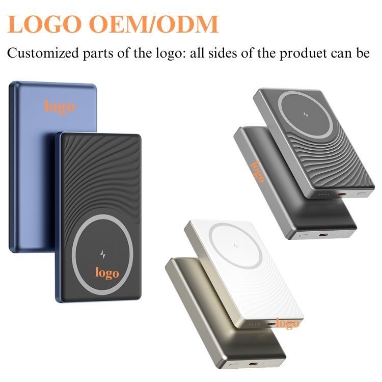 Wired Wireless 2 in 1 Fast Charging Magnetic Power Banks 5000mAh 15W Wireless + 20W Wired Fast Charge Switch Mini Power Bank