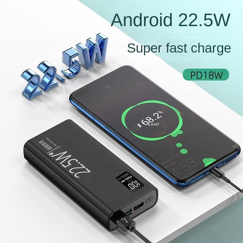 PD20W Super Fast Charging Power Bank 30000mAh with Dual USB Type-C Bidirectional Charging at 22.5W, Portable 20000mAh Power Bank
