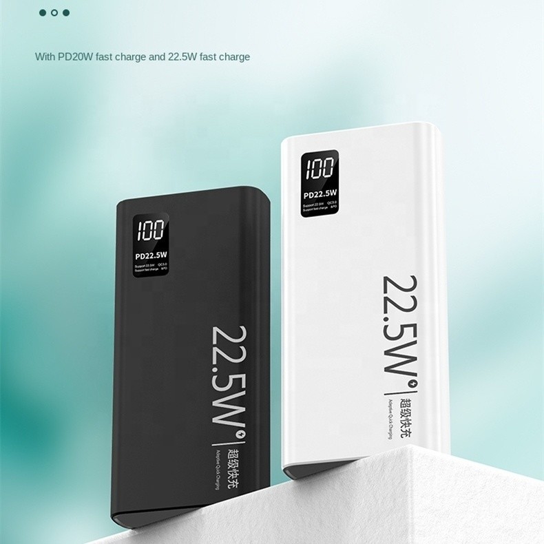PD20W Super Fast Charging Power Bank 30000mAh with Dual USB Type-C Bidirectional Charging at 22.5W, Portable 20000mAh Power Bank