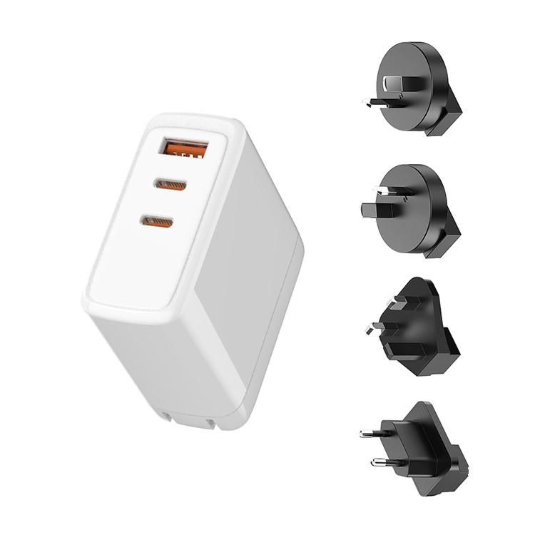 Custom 65W GaN 45W 20W 2 in 1 USB Type C Multifunction Chargers Adapters Charger Type-C Fast Charging