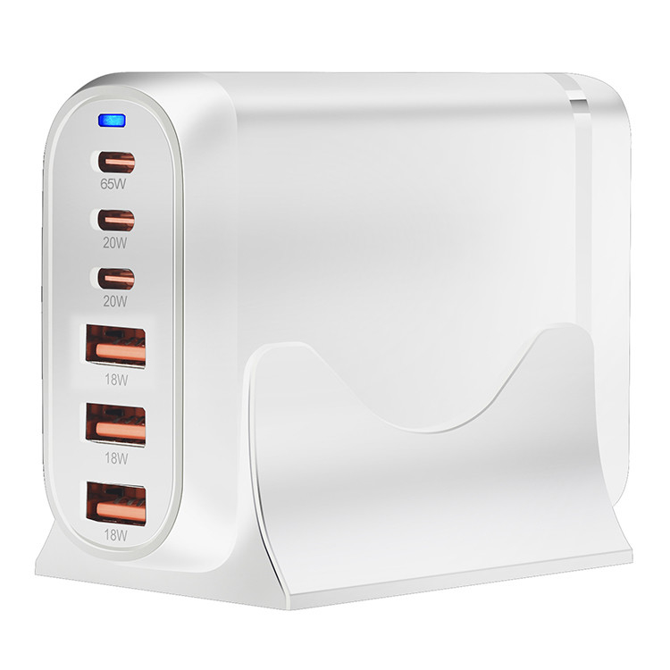 120W Fast Wall Charger Block Plug 5 Ports USB Charging Station Power Strip Adapter 3PD Type C and 2 USB a Mobile Phone Chargers