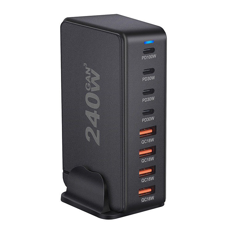 240w Gan Charger Multi Port Pd Pps Qc4.0 Usb Type C Desktop Fast Charger Station for I Phone Macbook Laptop Ipad