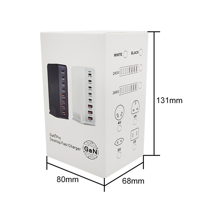 240w Gan Charger Multi Port Pd Pps Qc4.0 Usb Type C Desktop Fast Charger Station for I Phone Macbook Laptop Ipad