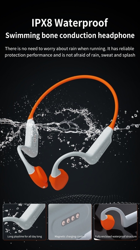 IPX5 IPX8 Waterproof Bluetooth 5.3 Noise-Cancelling Built-in Mic Lightweight Bone Conduction Earphones Headphones