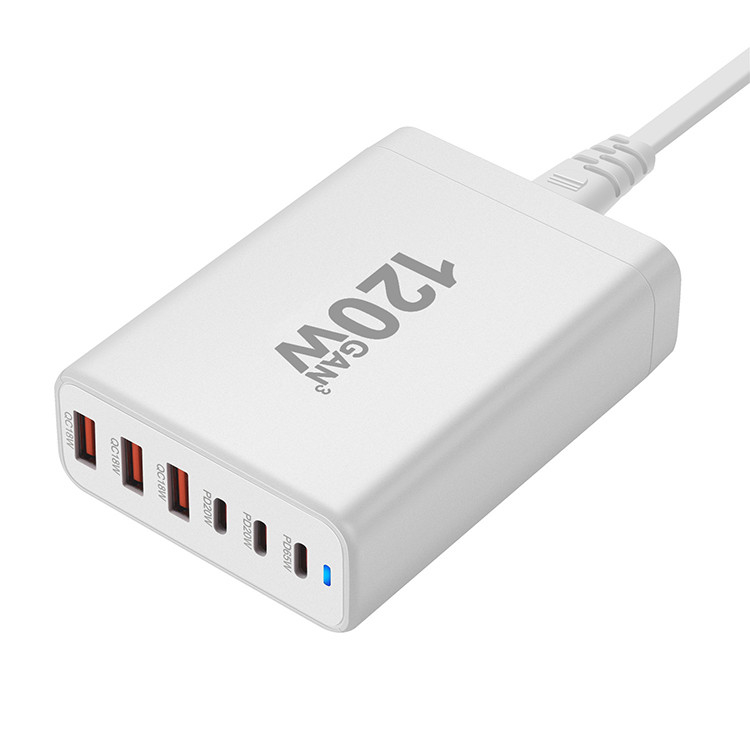 Gan Charger 120 Watt Ce Rohs Usb C Quick 3.0 Qc Type C Pd Fast Mobile Phone Charger 120w Gan Charger