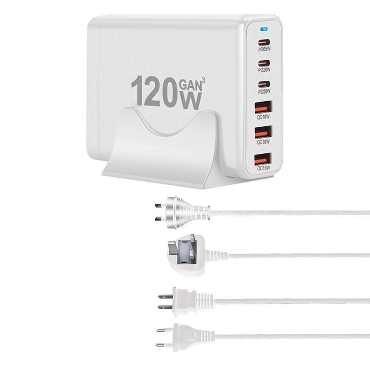 Gan Charger 120 Watt Ce Rohs Usb C Quick 3.0 Qc Type C Pd Fast Mobile Phone Charger 120w Gan Charger