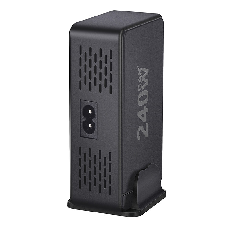 240W 65watt 8-Port USB Charger Charging Station for Multiple Devices with LED Display (Laptops/Tablets/Phones)