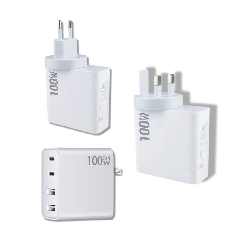100w Usb C Charger 2 Pd 100W 30W Type C Qc 3.0 2 Usb Port Super Fast Charging Mobile Phone Home Plug Travel Adapter Wall Charger