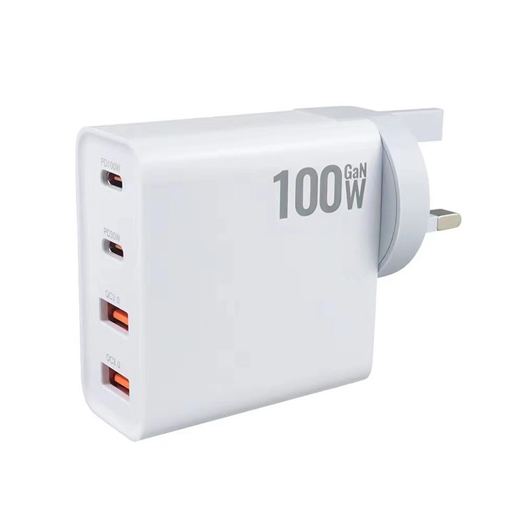 100w Usb C Charger 2 Pd 100W 30W Type C Qc 3.0 2 Usb Port Super Fast Charging Mobile Phone Home Plug Travel Adapter Wall Charger