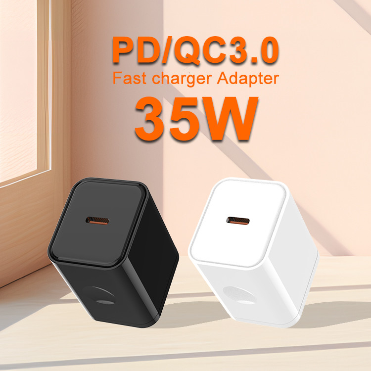Ergonomic Single Type C Fast Charging 35W GaN Charger Pd Qc 3.0 Mobile Phone Charger Travel Adapters