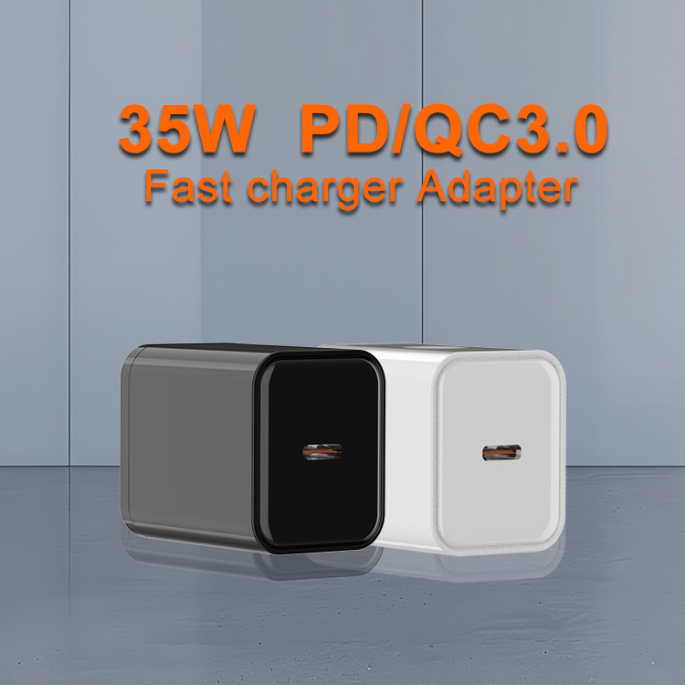 Ergonomic Single Type C Fast Charging 35W GaN Charger Pd Qc 3.0 Mobile Phone Charger Travel Adapters