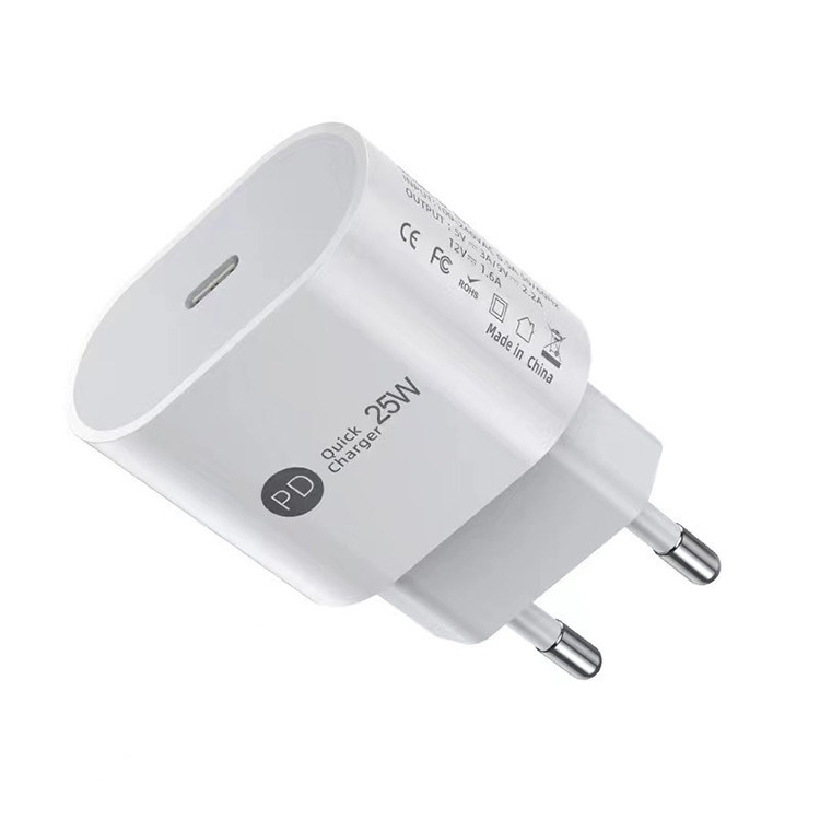High Quality Single Type C Mobile Phone Adapter Pd 25w Fast Charging Wall Charger for I Phone