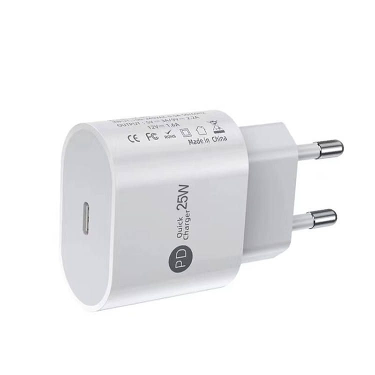 High Quality Single Type C Mobile Phone Adapter Pd 25w Fast Charging Wall Charger for I Phone