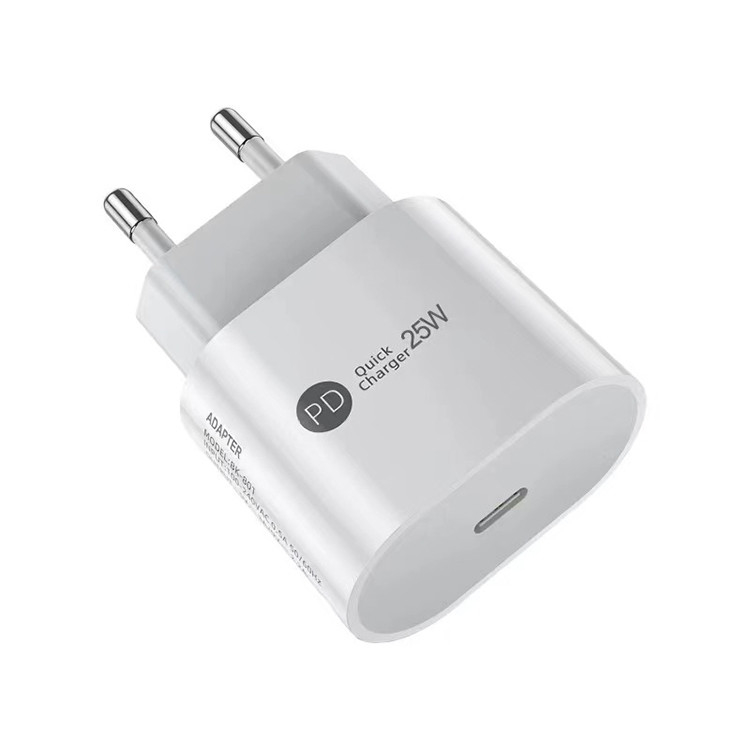 High Quality Single Type C Mobile Phone Adapter Pd 25w Fast Charging Wall Charger for I Phone