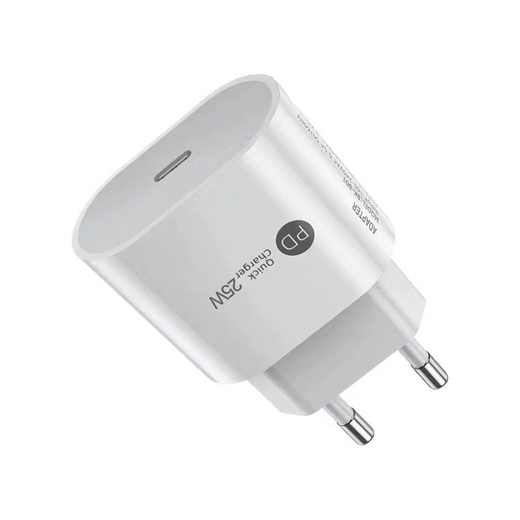 High Quality Single Type C Mobile Phone Adapter Pd 25w Fast Charging Wall Charger for I Phone