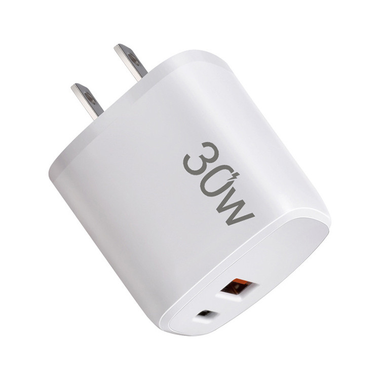 Mobile Phone Usb C Pd Qc3.0 Fast Charger 30w Dual Usbc Type-c Fast Cell Phone Portable Chargers Chargeur Telephone