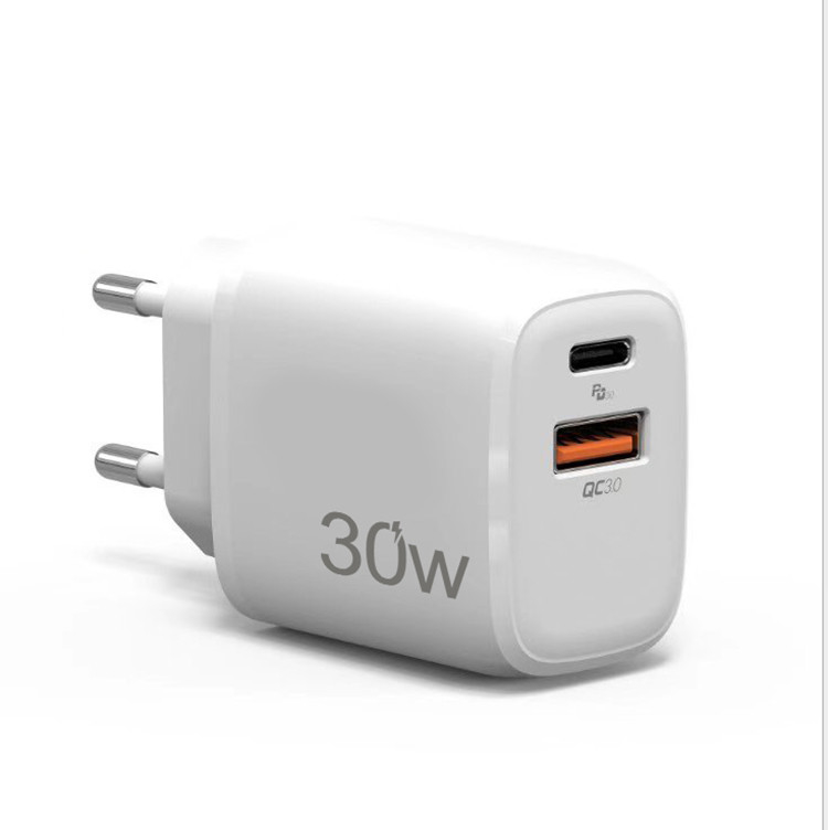 Mobile Phone Usb C Pd Qc3.0 Fast Charger 30w Dual Usbc Type-c Fast Cell Phone Portable Chargers Chargeur Telephone