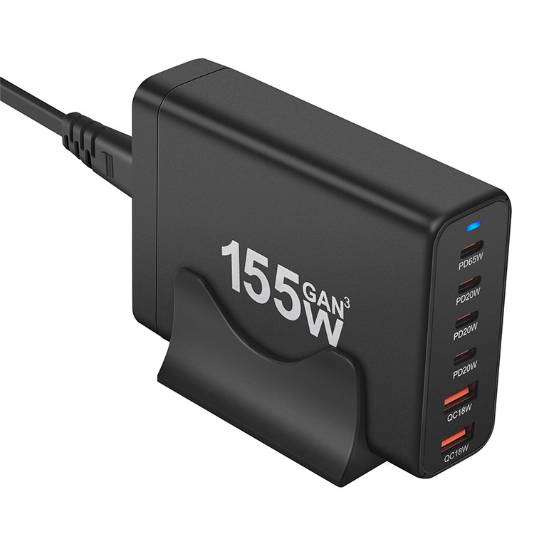 Total Output 155W Usb C Fast Wall Charger Type c Adapter Charger Multiport 6 in 1 Usb c Hub
