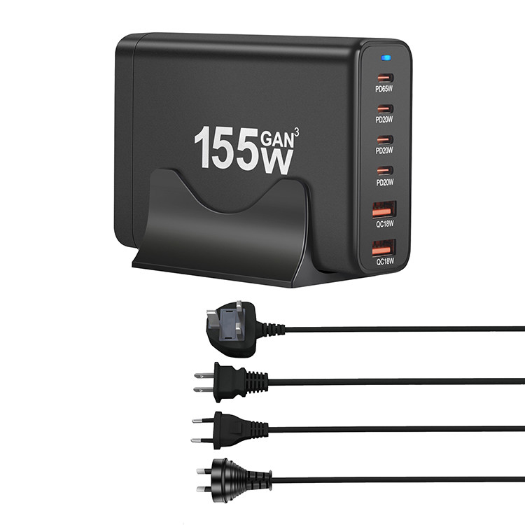 Total Output 155W Usb C Fast Wall Charger Type c Adapter Charger Multiport 6 in 1 Usb c Hub
