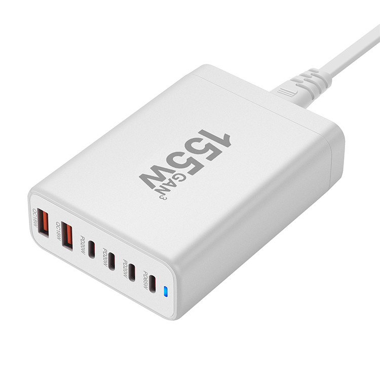 Total Output 155W Usb C Fast Wall Charger Type c Adapter Charger Multiport 6 in 1 Usb c Hub