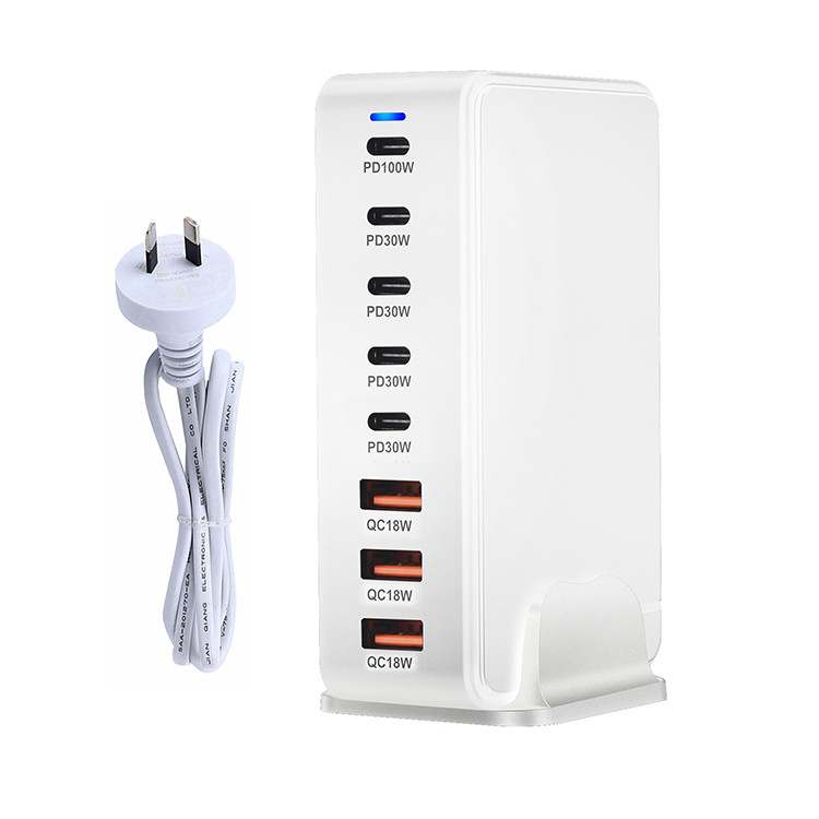 XZH Brand New OnePlug 268W USB Type-C Fast Charging Travel Station 8-Port Pd Qc GaN Charger for All Your Devices