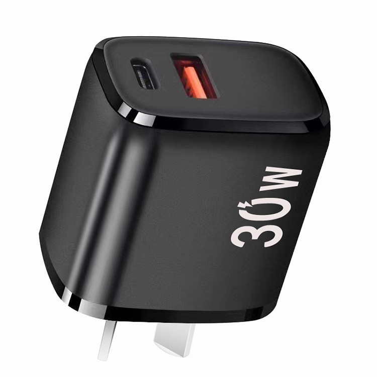 30W Durable Dual Port QC PD 3.0 Power Adapter Double Fast Plug USB C Wall Charger Usb Charging Block for I Phone
