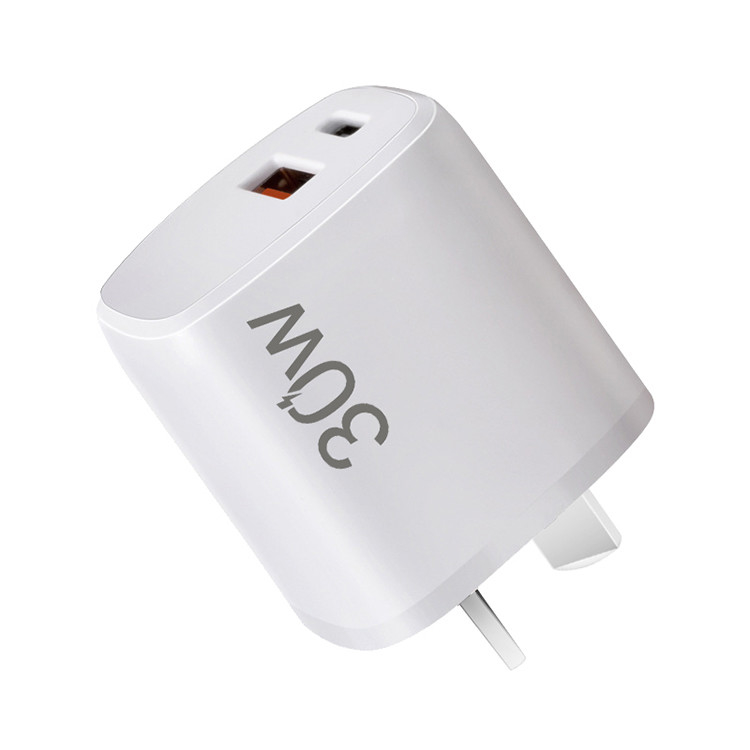 30W Durable Dual Port QC PD 3.0 Power Adapter Double Fast Plug USB C Wall Charger Usb Charging Block for I Phone