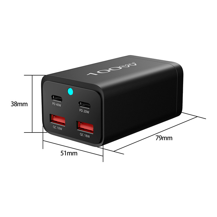 Multi 100w Pd Charger 5 Port USB C Charger Block Fast Charging Station Desktop Charger Travel Power Adapter for Laptop